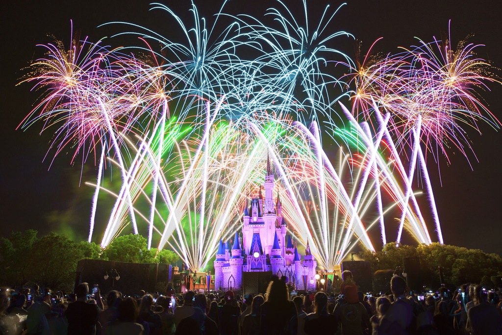 Fireworks at Cinderella Castle